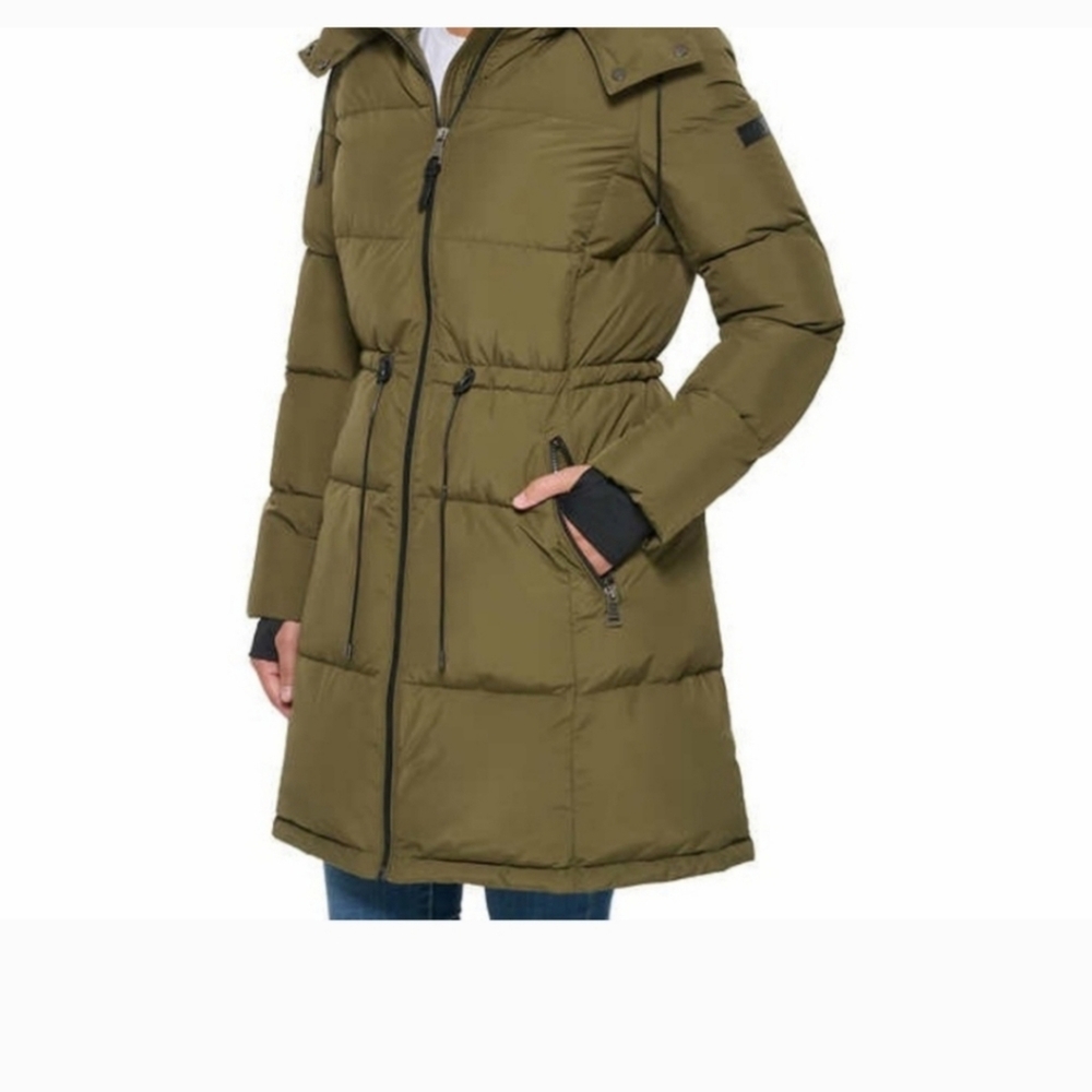 DKNY Ladies' Puffer Jacket ; green nwt - Picture 2 of 7